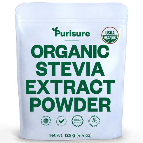 Purisure Stevia Concentrated Powder, 125 g, Premium Zero Calorie Sweetener for Baking