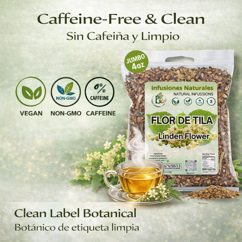 (4 oz) 100% Tila Seca Herbal Tea Natural Linden Flowers & Leaves (Ternstroemia lineata) Traditional Relaxation