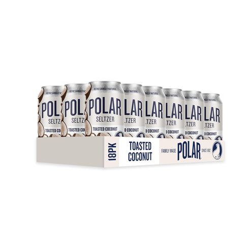 12 oz 18 Pack Polar Seltzer Water Toasted Coconut, fl Cans