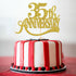 Gold Glitter 35th Anniversary Cake Topper for Happy 35th Wedding Anniversary / Birthday Party Decorations