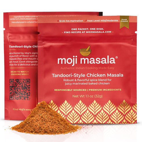Moji Masala Indian Spice Kits – Tandoori Chicken Masala Spice Blends – 2-Packs for Authentic Indian Food, Serve 8-10