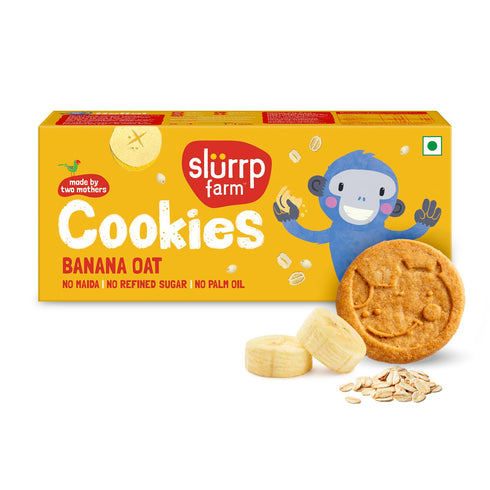 Slurrp Farm Banana Oat Cookies for Kids | Healthy Snack Made with