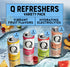 Pack (8PK) 2 7.5oz Q MIXERS Refreshers Sparkling Hydration Beverage Variety of Each Flavor: Pineapple Passion