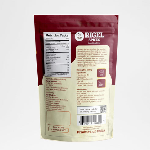 2 Lbs Nutrient-Packed Rigel Spices Moong Dal - Protein-Rich Yellow Mung Beans - Quick-Cooking Elegance - Split Mung