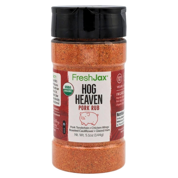 FreshJax Organic Hog Heaven Pork Rub, 5.1 oz Bottle | Non GMO, Gluten Free, Keto, Paleo, No Preservatives