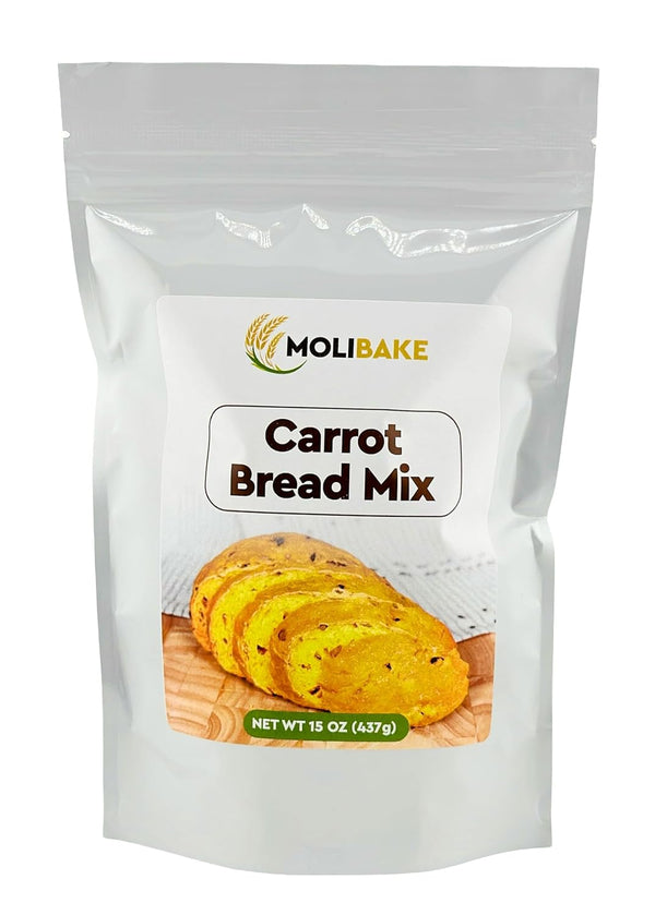 Molibake Carrot Bread Mix - All-Natural Baking Mix for Bread Machine and