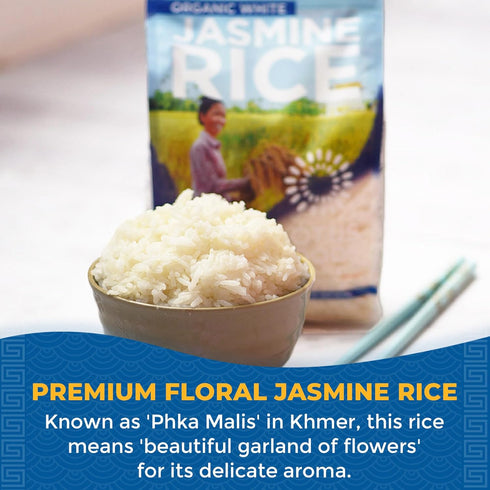 30 Oz (Pack 3) Lotus Foods Organic White Jasmine Rice - Jasmine Rice, Gluten Free White Rice, Organic Rice, Long Grain