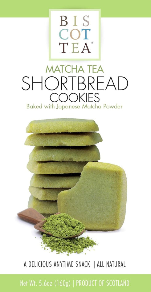 BISCOTTEA Matcha Green Tea Shortbread Cookies - 8 Cookies