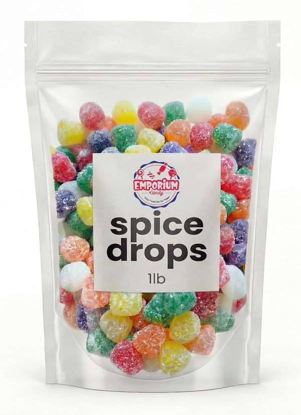 EMPORIUM CANDY TASTY TREATS FOR THE TUMMY Spice Drops Gumdrops Candy 1 lb Old Fashioned Assorted Spice Jellies ,