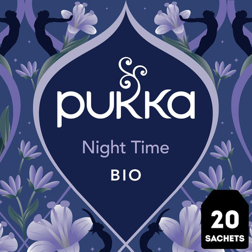 20g 20 Count Pukka Herbal Teas Night Time Organic Oat Flower Lavender and Lime Flower Tea