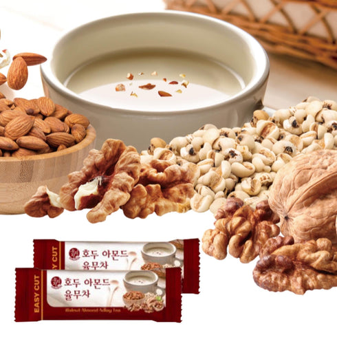 3 Packs 9.5 oz (18g 15 SONGWON Walnut, Almond & Yulmu Tea with Nut Toppings Sweet & Wholesome Powdered Drink