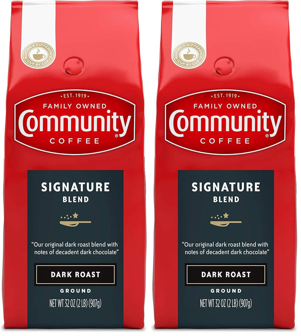 Community Coffee Signature Blend 32 Ounce, Dark Roast Ground Coffee, 32 Ounce