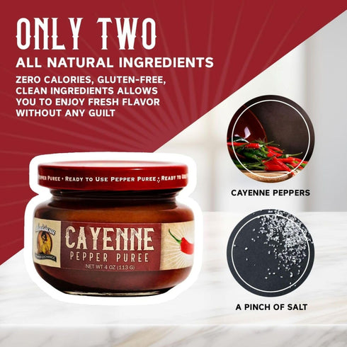 2 Cayenne - Louisiana Pepper Exchange - Fresh Pepper Replacement (Cayenne Pepper Puree) Jars - Plant-Based