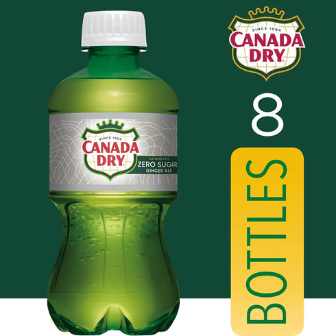 12 8 Count Diet Canada Dry Ginger Ale Soda, Fluid Ounce Bottle
