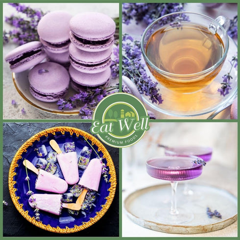 4 oz Eat Well Dried Lavender Flowers - Edible Culinary Lavender for Baking & Cooking, Tea, Soaps & Potpourri