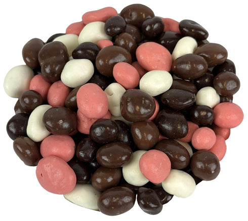 Cozy Confections Neapolitan Raisin Mix - Milk Chocolate, Dark Chocolate, Vanilla Yogurt, Strawberry Yogurt