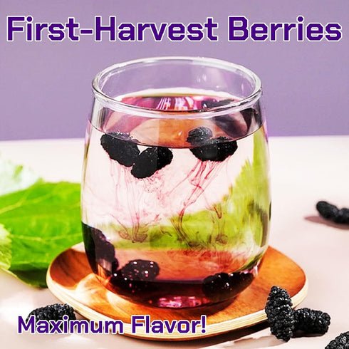 SYZJMWDY Mulberries, 8.82oz/250g Mulberry, Dried Black No Sugar Added Black Dried Fruit, Hand Picked Sun-dried