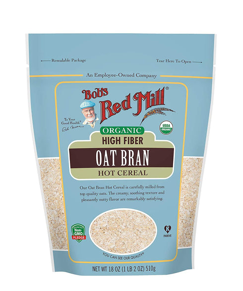 Bob's Red Mill Organic Oat Bran Hot Cereal 18 Ounce (Pack of
