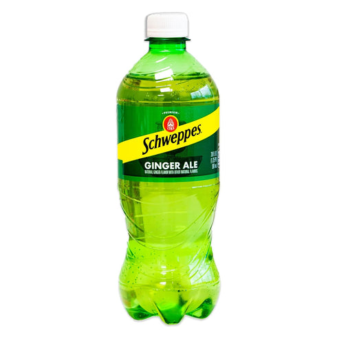 12, 20oz Schweppes Ginger Ale - Refreshing, Crisp, Delicious Natural Ginger Flavors - Bottles