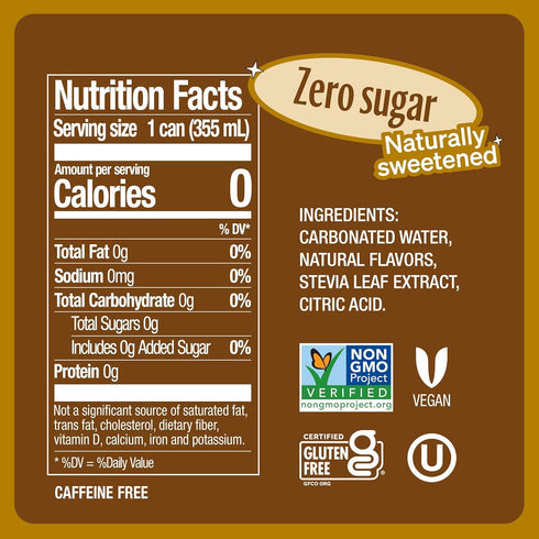 KD Chocolates 12 (Pack 6) Zeviia Zero Calorie Soda, Creamy Root Beer, Ounce Cans