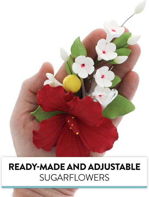 1 Count Global Sugar Art Hibiscus Sugar Cake Flowers Spray Cake Topper Red Hawaiian Cake Flower, by Chef Alan Tetreault