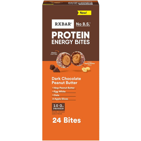 RXBAR Protein Energy Bites, Gluten Free Protein Balls, Dark Chocolate Peanut Butter,