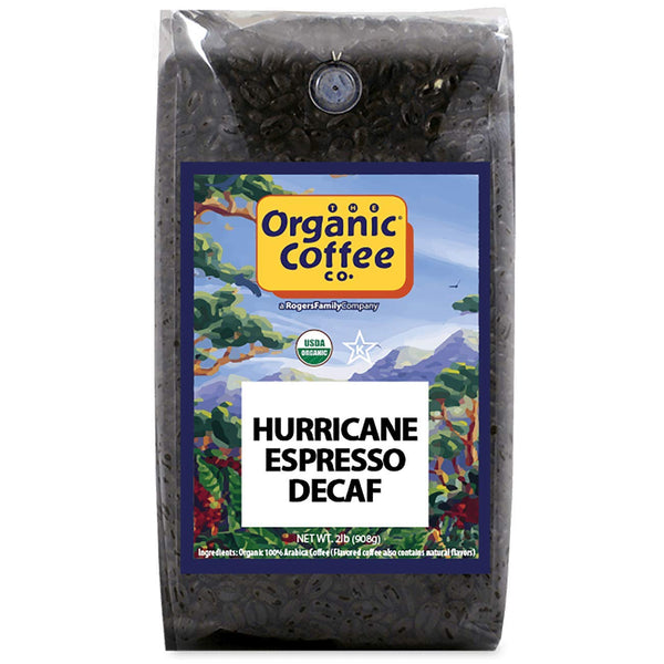 Organic Coffee Co. DECAF Hurricane Espresso Whole Bean Coffee 2LB (32 Ounce)