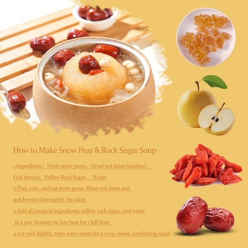Generic 12.35oz (350g) Natural Yellow Rock Sugar Crystals | Authentic Chinese Raw Rock Sugar for Pho, Tea, Cooking