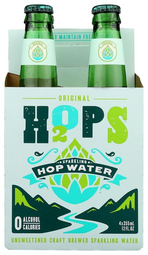 H2OPS Hop Water - Original (4 Bottle Pack) - Zero Calorie, NA