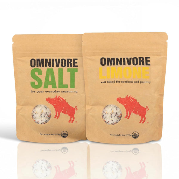 Omnivore Limone Organic Sea Salt 6 oz + Organic Sea Salt 6 oz