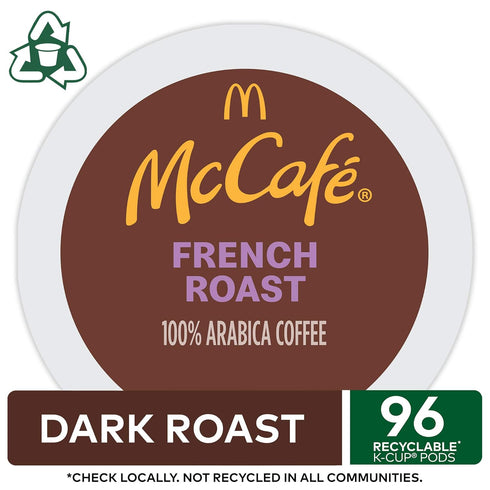 96 Count (4 Packs 24) McCafe French Roast, Single Serve Coffee Keurig K-Cup Pods, Dark Roast
