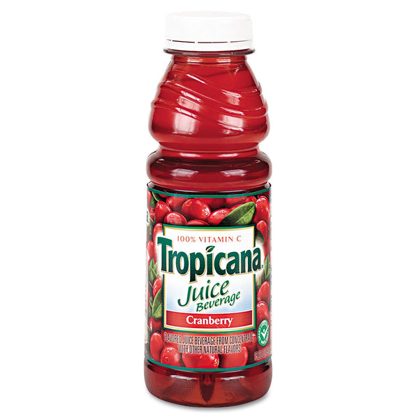 COU Tropicana 00864 Juice Beverage, Cranberry, 15.2oz Bottle, 12/Carton