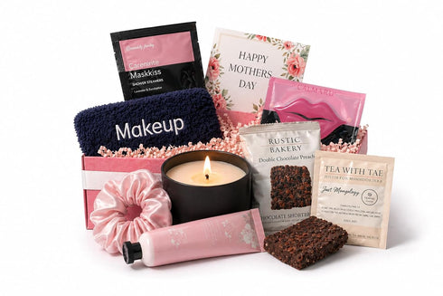 Mothers Day Spa Gift Set for Mom Quick Reset Kit with Candle