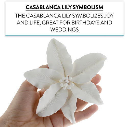 3 Count Global Sugar Art Casablanca, Easter Lily Sugar Cake Flowers, White Extra Large by Chef Alan Tetreault