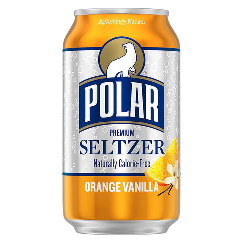 12 oz 24 pack Polar Seltzer Water Orange Vanilla, fl cans