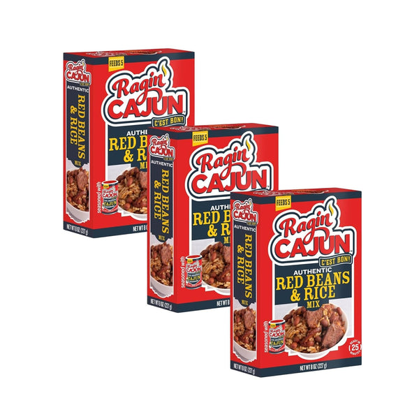 Ragin Cajun Red Beans and Rice 8oz (Pack of 3) - Easy,