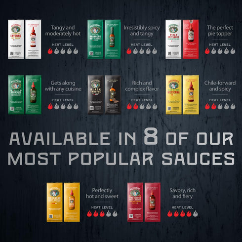 Packets 200 Count (.42 Oz Packets Packets 8 Melindas Black Truffle Hot Sauce - Each) - Hot Sauce Single Serve