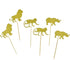 30 Pack Gold Glitter Jungle Safari Animal Cake Cupcake Toppers - Decorations for Baby Shower and Birthday Party