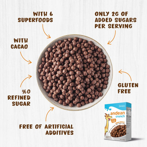 4 6 100% 3 1 boxes of superfoods extruded for a healthy cereal for everyday consumption at any time of day. It is a
