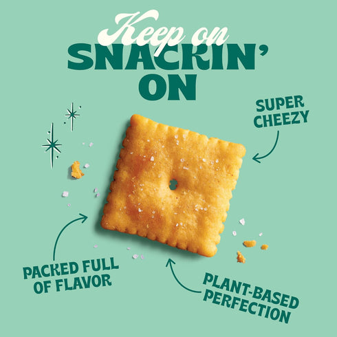 5 oz Back to Nature Cheezy Square Crackers, Non-GMO, Plant-Based Cheese Flavored Snack Cracker, Made with Wheat Flour