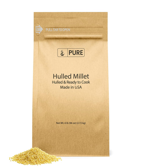 Pure Original Ingredients Hulled Millet (6 lb) Whole Grain, Hulled & Ready