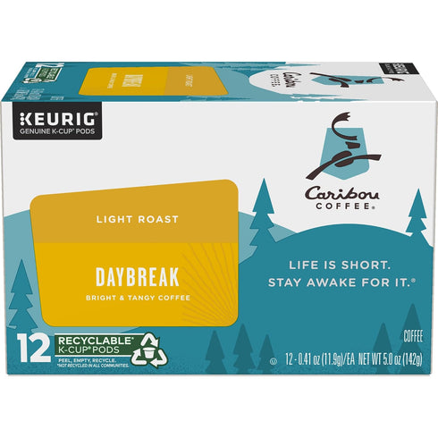 72 Count Caribou Coffee Daybreak Morning Blend Keurig Single-Serve K-Cup Pod, Light Roast Coffee