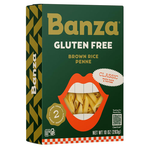 Banza Brown Rice Penne Pasta (6-Pack) - Gluten-Free Pasta Made in Italy