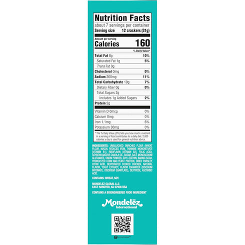 NABISCO 6-7.5 oz CHICKEN IN A BISKIT Ranch Baked Snack Crackers, Bulk Lunch Snacks, Boxes
