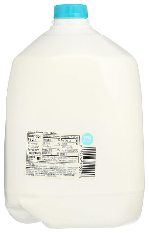 365 by Whole Foods Market 128 , Organic Fat Free Milk, Ounce