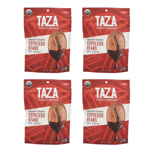 TAZA chocolate Organic Chocolate Covered Espresso Beans, 55% Dark Chocolate, 3.5 Ounce
