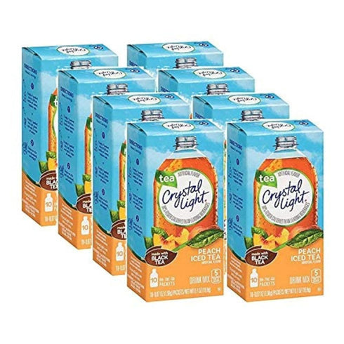 Crystal Light On-the-Go, Peach Iced Tea Drink Mix, 10 CT (Pack of