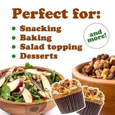 1.5 Packed Food to Live Dry Roasted Walnuts, Pounds Unsalted Nut Pieces. Delicious and Nutritious Snack. Keto and Paleo