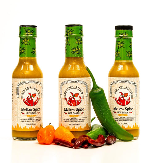 5oz, Sister Suys Mellow Spice Hot Sauce CambodianLiberianLebanese Blend, Spicy, Sweet, Tangy & Savory Yellow Sauce |