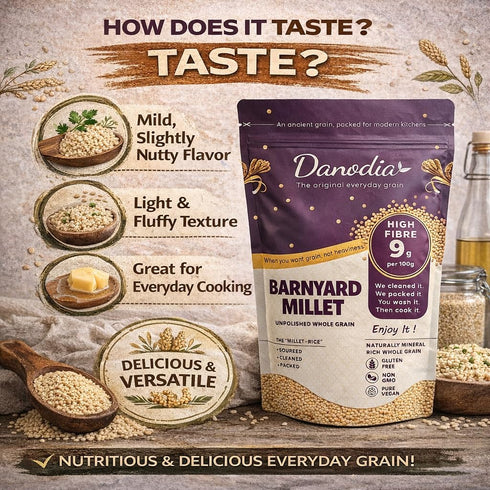 (950g) 2 lbs 100% Danodia Foods Barnyard Millet | Rich in Protein, Fiber, Vitamins | Non-GMO, Gluten Free Diet, Low GI